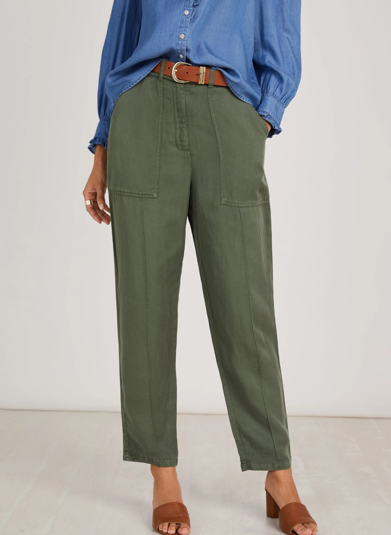 Claire TENCEL™ Cargo Trousers | Light Khaki 4 Claire TENCEL™ Cargo Trousers | Light Khaki - Image 2