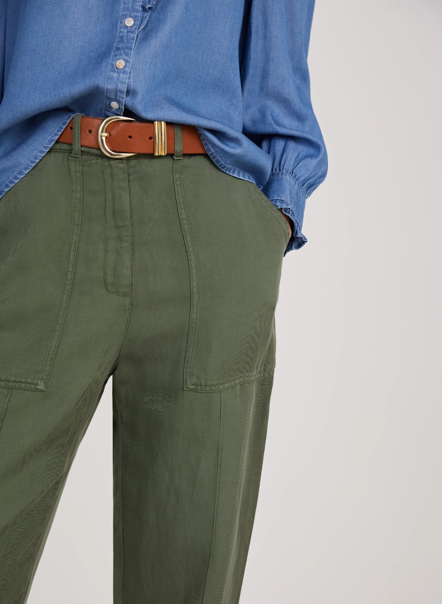 Claire TENCEL™ Cargo Trousers | Light Khaki 5 Claire TENCEL™ Cargo Trousers | Light Khaki - Image 3