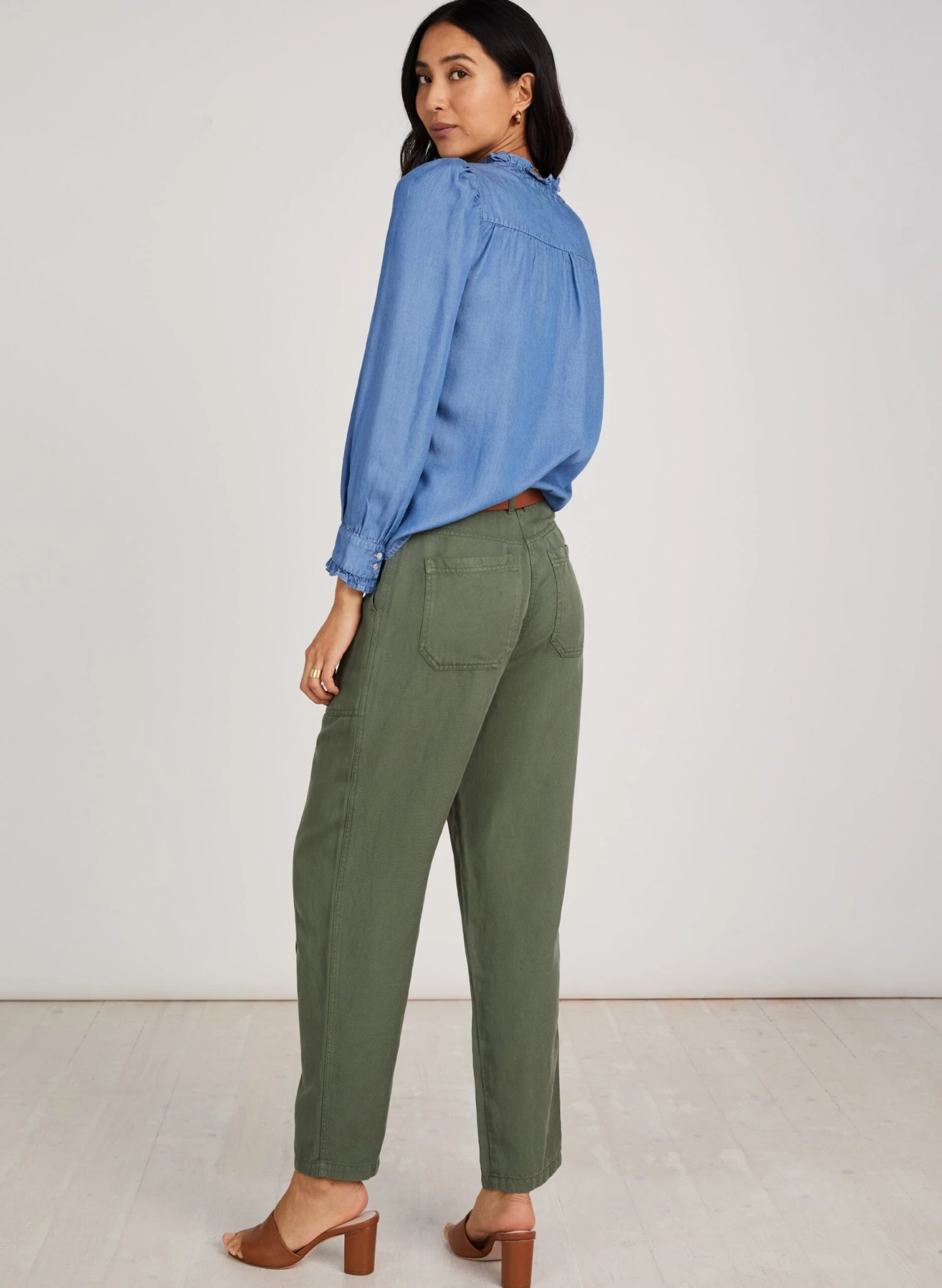 Claire TENCEL™ Cargo Trousers | Light Khaki 6 Claire TENCEL™ Cargo Trousers | Light Khaki - Image 4