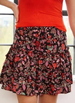 Cosette LENZING™ ECOVERO™ Floral Mini Skirt | Black Como Print -Women Clothing Store baukjen cosette lenzing ecovero floral mini skirt black como print 29997781844081
