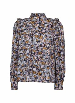 Famke Organic Cotton Floral Blouse | Navy Ditsy -Women Clothing Store baukjen famke organic blouse 30215657390193