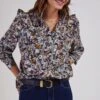 Famke Organic Cotton Floral Blouse | Navy Ditsy -Women Clothing Store baukjen famke organic cotton floral blouse navy ditsy 30230660087921