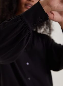 Imken LENZING™ ECOVERO™ Jersey Pintuck Blouse | Caviar Black -Women Clothing Store baukjen imken top with lenzing ecovero 30026861150321