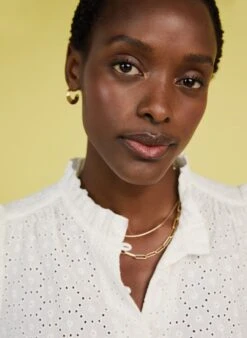 Ishbel Upcycled Organic Cotton Blouse | Ivory -Women Clothing Store baukjen ishbel upcycled blouse 30722549219441