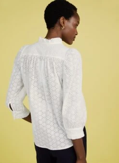 Ishbel Upcycled Organic Cotton Blouse | Ivory -Women Clothing Store baukjen ishbel upcycled blouse 30722549252209