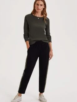 Baukjen Essentials Ribbed Organic Cotton Long Sleeve Top | Light Khaki