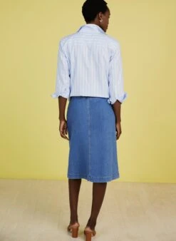 Lou Organic Cotton Denim Skirt | Washed Indigo 10 Lou Organic Cotton Denim Skirt | Washed Indigo -Women Clothing Store baukjen lou organic skirt 30722529755249
