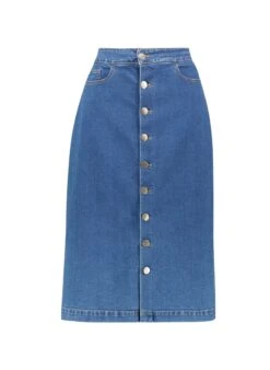 Lou Organic Cotton Denim Skirt | Washed Indigo 11 Lou Organic Cotton Denim Skirt | Washed Indigo -Women Clothing Store baukjen lou organic skirt 30722529788017