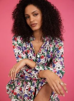 Luna Midi Dress With Livaeco | Pink Bloom -Women Clothing Store baukjen luna midi dress with livaeco 30607529115761