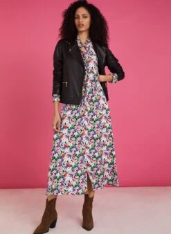 Luna Midi Dress With Livaeco | Pink Bloom -Women Clothing Store baukjen luna midi dress with livaeco 30607529148529