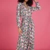 Luna Midi Dress With Livaeco | Pink Bloom 1 Luna Midi Dress With Livaeco | Pink Bloom -Women Clothing Store baukjen luna midi dress with livaeco pink bloom 30608647585905