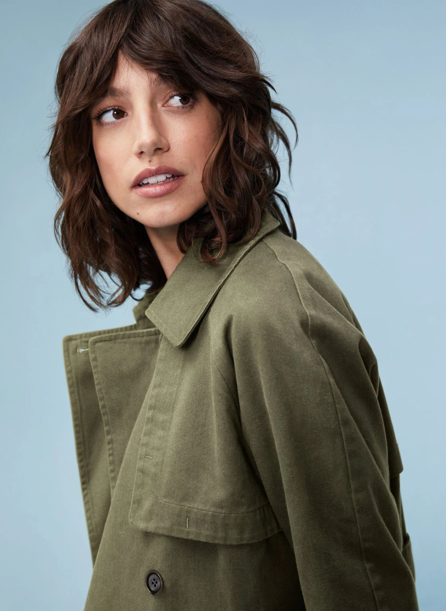 Marlee Organic Cotton Trench | Olive 6 Marlee Organic Cotton Trench | Olive - Image 4