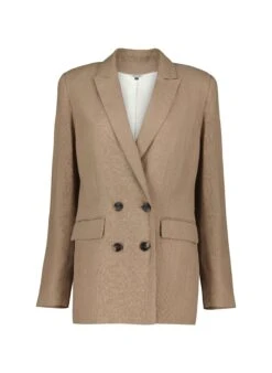 Maxine Hemp Double Breasted Blazer | Caramel -Women Clothing Store baukjen maxine hemp double breasted jacket 29997864910961