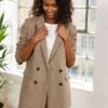 Maxine Hemp Double Breasted Blazer | Caramel -Women Clothing Store baukjen maxine hemp double breasted jacket 30000840900721