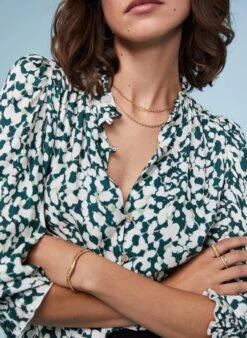 Melie LENZING™ ECOVERO™ Blouse | Green Petal Leopard -Women Clothing Store baukjen melie blouse with lenzing ecovero 30806608871537