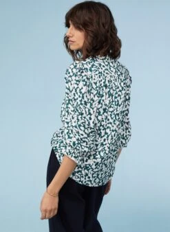 Melie LENZING™ ECOVERO™ Blouse | Green Petal Leopard -Women Clothing Store baukjen melie blouse with lenzing ecovero 30806608904305