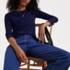 Baukjen Essentials Ribbed Organic Cotton Long Sleeve Top | Midnight Blue 2 Baukjen Essentials Ribbed Organic Cotton Long Sleeve Top | Midnight Blue -Women Clothing Store baukjen midnight blue uk18 eu46 us14 baukjen essentials ribbed organic cotton long sleeve top midnight blue 30230056992881