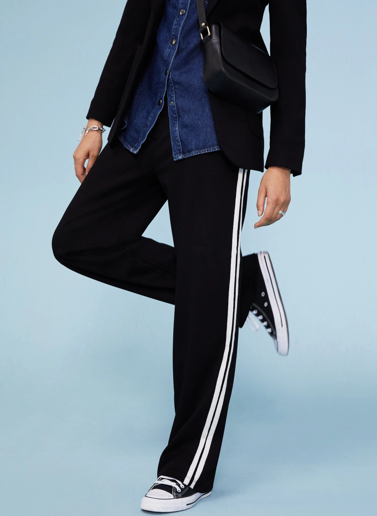 Minerva LENZING™ ECOVERO™ Trousers | Caviar Black & Soft White 5 Minerva LENZING™ ECOVERO™ Trousers | Caviar Black & Soft White - Image 3