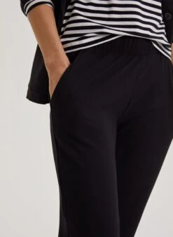 Neath LENZING™ ECOVERO™ Jersey Tapered Trousers | Caviar Black -Women Clothing Store baukjen neath pant with lenzing ecovero 30024772845681