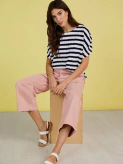 Baukjen Organic Cotton Utility Wideleg Crop Jeans | Pink Blush