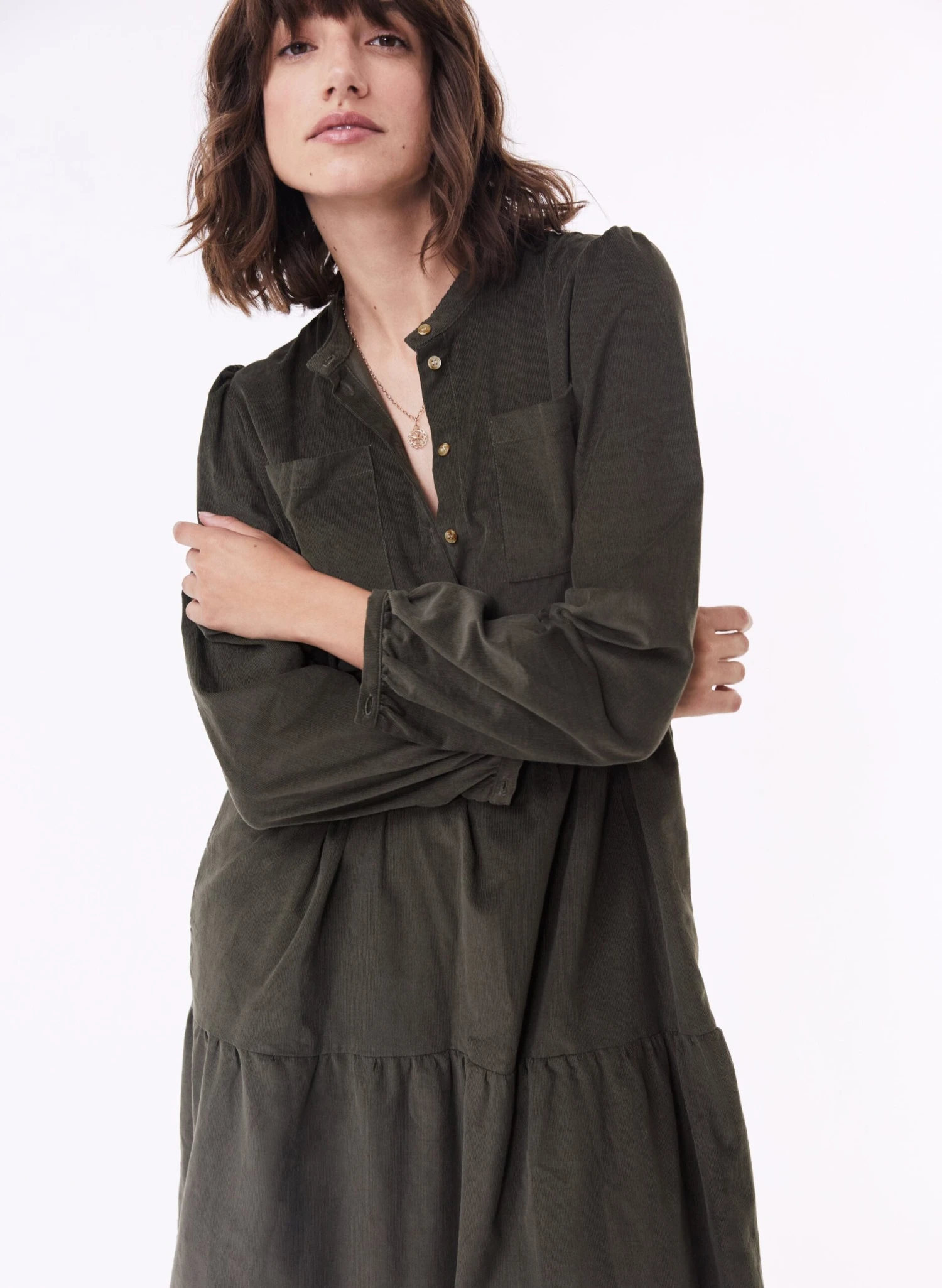 Sue Organic Dress | Khaki 4 Sue Organic Dress | Khaki - Image 2