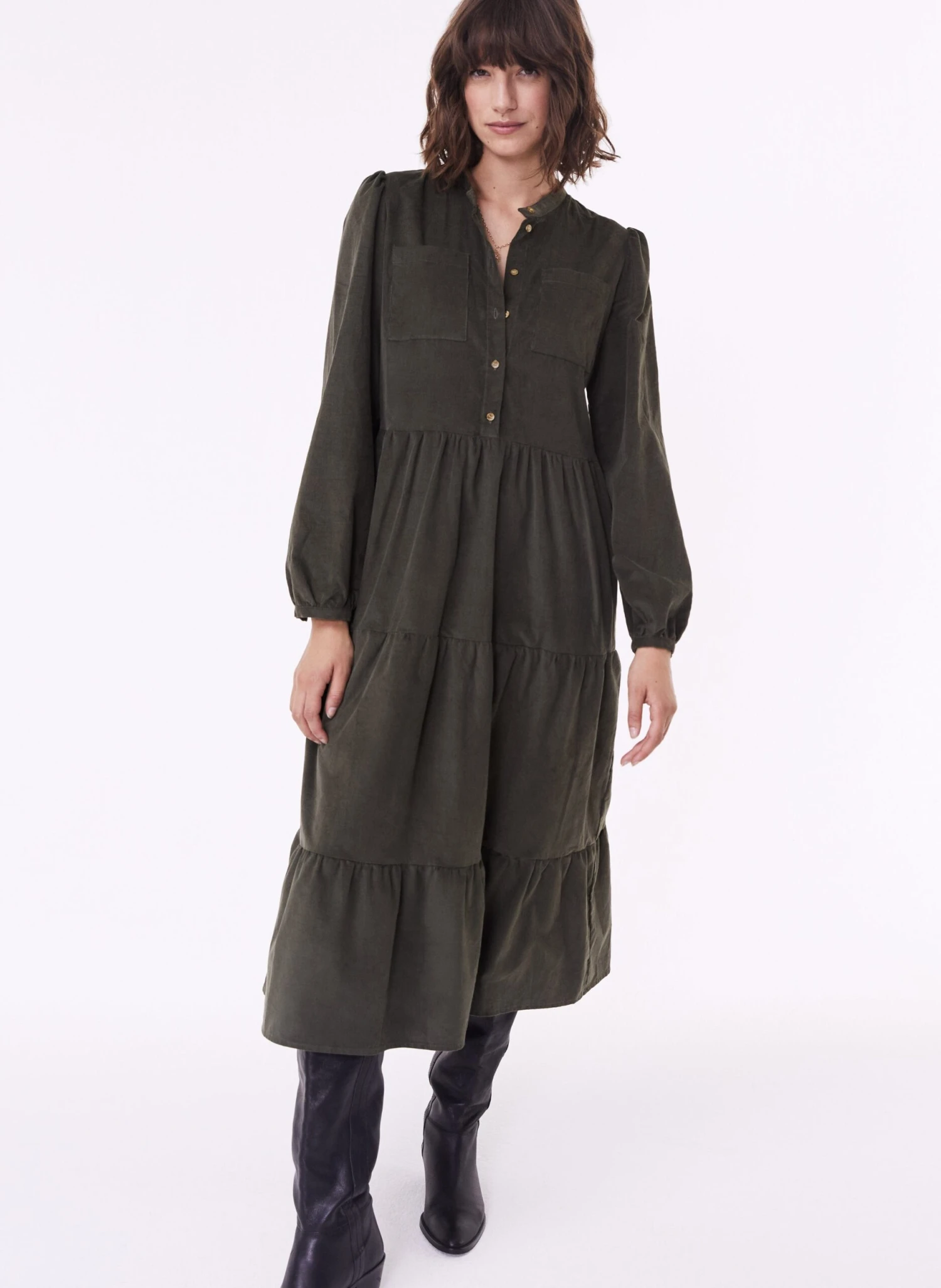 Sue Organic Dress | Khaki 5 Sue Organic Dress | Khaki - Image 3