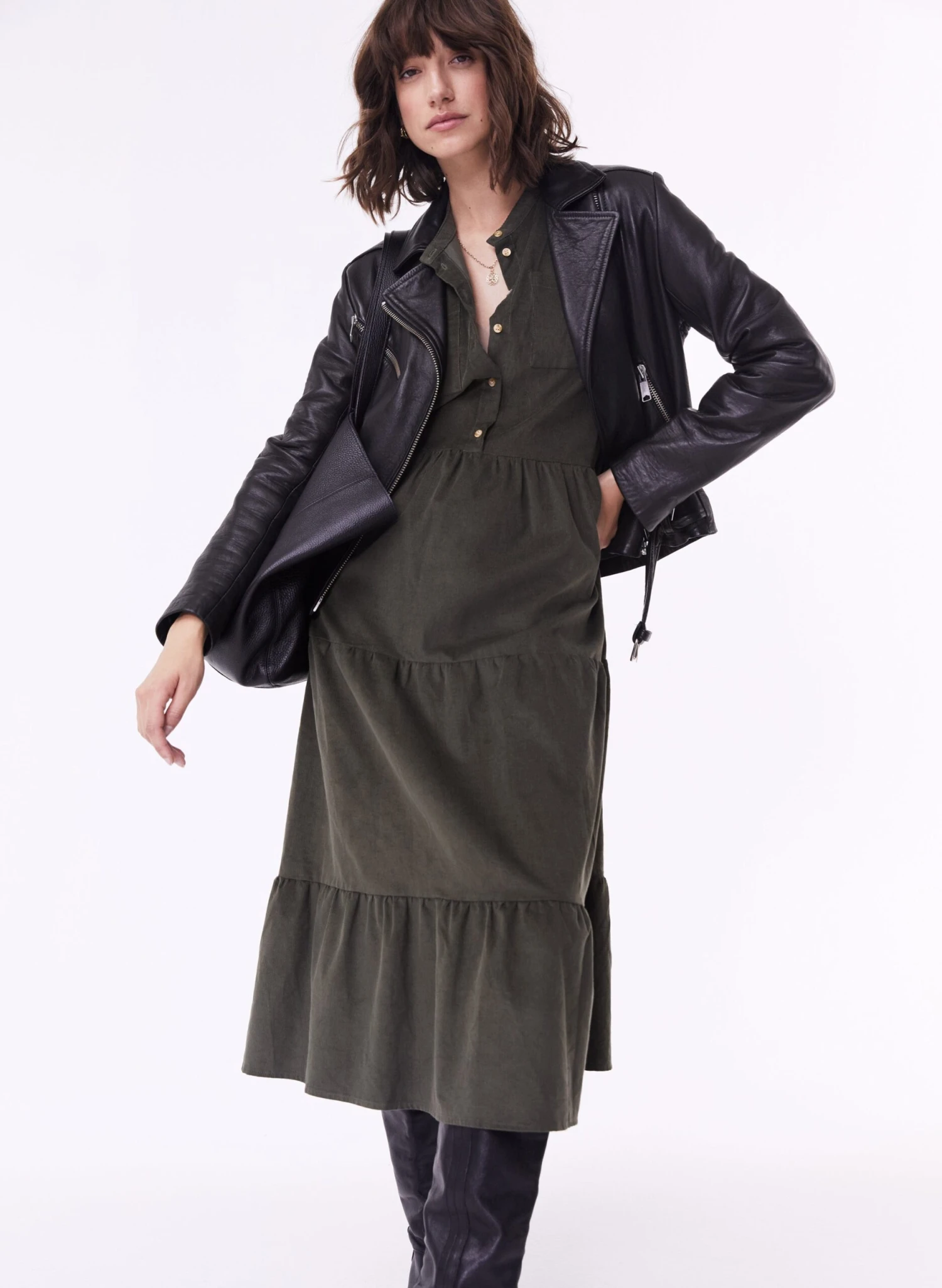 Sue Organic Dress | Khaki 6 Sue Organic Dress | Khaki - Image 4