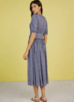 Suzy LENZING™ ECOVERO™ Dress | Blue Woodblock 8 Suzy LENZING™ ECOVERO™ Dress | Blue Woodblock -Women Clothing Store baukjen suzy dress with lenzing ecovero 30680000561265