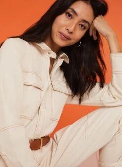 Tayla Organic Cotton Boilersuit | Ecru -Women Clothing Store baukjen tayla organic boilersuit 30711243374705