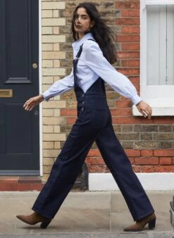 Thandi Organic Dungarees | Dark Denim -Women Clothing Store baukjen thandi organic dungarees 30806623354993