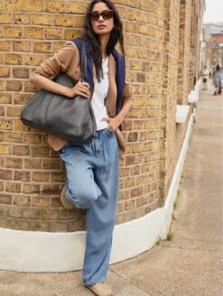 Wide Leg TENCEL™ SlouchyJeans | Mid Indigo