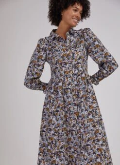 Zenni Organic Cotton Ditsy Print Midi Dress | Navy Flower 9 Zenni Organic Cotton Ditsy Print Midi Dress | Navy Flower -Women Clothing Store baukjen zenni organic dress 30215514718321