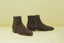 Bloom Chiara Vegan Suede Flat Ankle Boots | Khaki -Women Clothing Store bloom chiara khaki boots 30413304856689