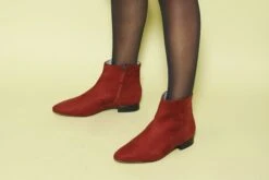 Bloom Chiara Vegan Suede Flat Ankle Boots | Rust -Women Clothing Store bloom chiara rust boots 30416486891633