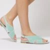 Bloom Cotton Velvet Vegan Crossover Slingback Sandals | Giada Blue -Women Clothing Store bloom cotton velvet vegan crossover slingback sandals giada blue 30426804650097