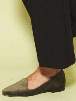 Bloom Tara Cotton Velvet Vegan Loafers | Khaki