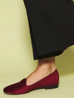 Bloom Tara Cotton Velvet Vegan Loafers | Red