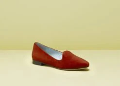 Bloom Tara Cotton Velvet Vegan Loafers | Rust -Women Clothing Store bloom tara rust velvet slippers 30413314949233