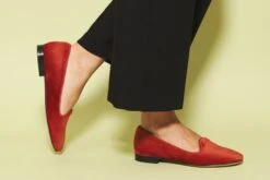 Bloom Tara Cotton Velvet Vegan Loafers | Rust -Women Clothing Store bloom tara rust velvet slippers 30413314982001