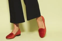 Bloom Tara Cotton Velvet Vegan Loafers | Rust -Women Clothing Store bloom tara rust velvet slippers 30413315014769