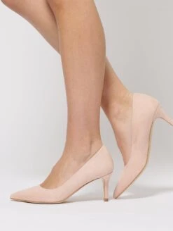 Bloom Vegan Suede Pointed Toe Pumps | Nude