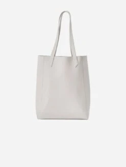 Basic Vegan Leather Everyday Tote Bag | Stone