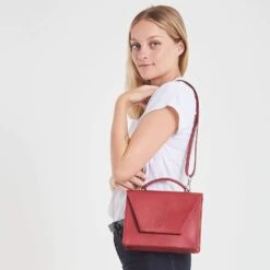 Hybrid Maxi Versatile Vegan Leather Crossbody | Red -Women Clothing Store canussa hybrid maxi red multifunctional vegan bag 29019837202545