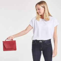 Hybrid Maxi Versatile Vegan Leather Crossbody | Red -Women Clothing Store canussa hybrid maxi red multifunctional vegan bag 29019914731633