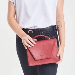 Hybrid Maxi Versatile Vegan Leather Crossbody | Red -Women Clothing Store canussa hybrid maxi red multifunctional vegan bag 29022157963377