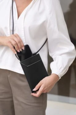 Move Vegan Leather Phone Case | Black -Women Clothing Store canussa move black phone case 30440072249457