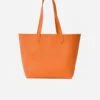 Totissimo Foldable Vegan Leather Tote Bag | Orange -Women Clothing Store canussa totissimo orange shoulder vegan bag 30715260862577