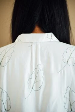 Pino Edition Bamboo Vegan Silk Pyjama Shirt | Palm -Women Clothing Store charlotte dunn design pino edition bamboo vegan silk set short 29936724738161