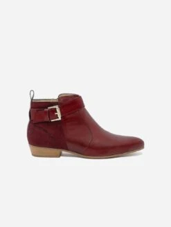 Olympe Women's Vegan Leather Buckle Boots | Bordeaux