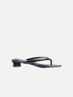 Olivia Vegan Leather Open Toe Mules | Black